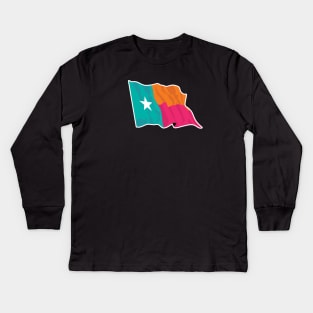 Fiesta Color Texas Lone Star Flag Kids Long Sleeve T-Shirt